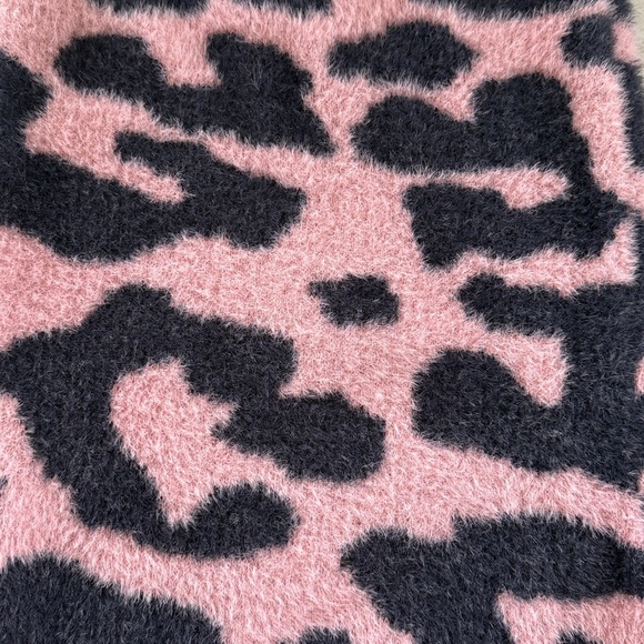 Deux par Deux Pink and Black Fuzzy Sweater - Picture 9 of 10
